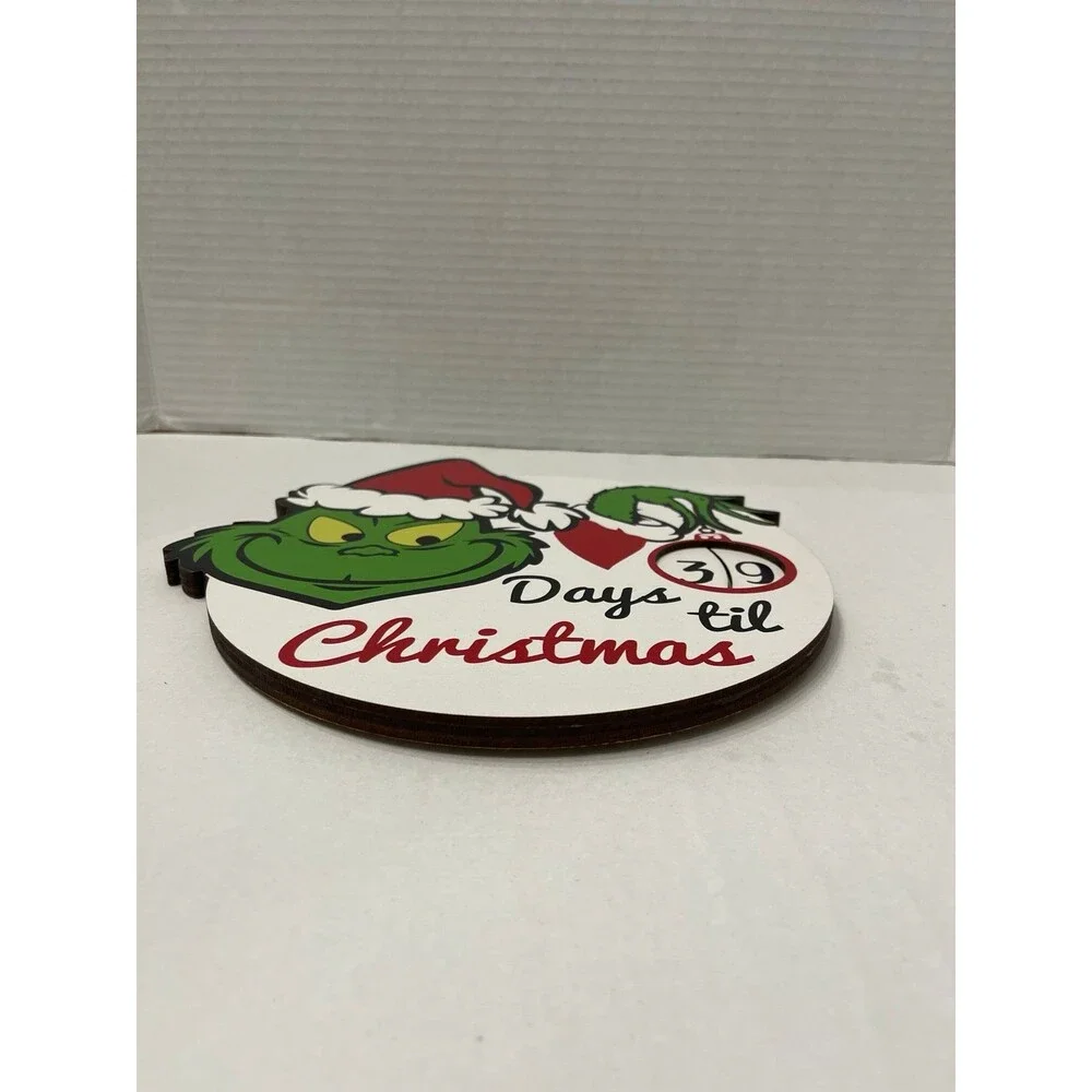 Grinch Days Til Christmas Countdown Sign New Without Tags